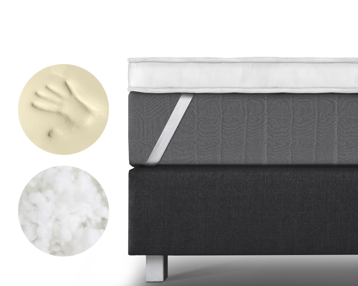3D Air Design Hotel Quality Memory Foam Mattress Topper | White | Single 80cm (W) x 200cm (L) - The Bedding & Blankets Store