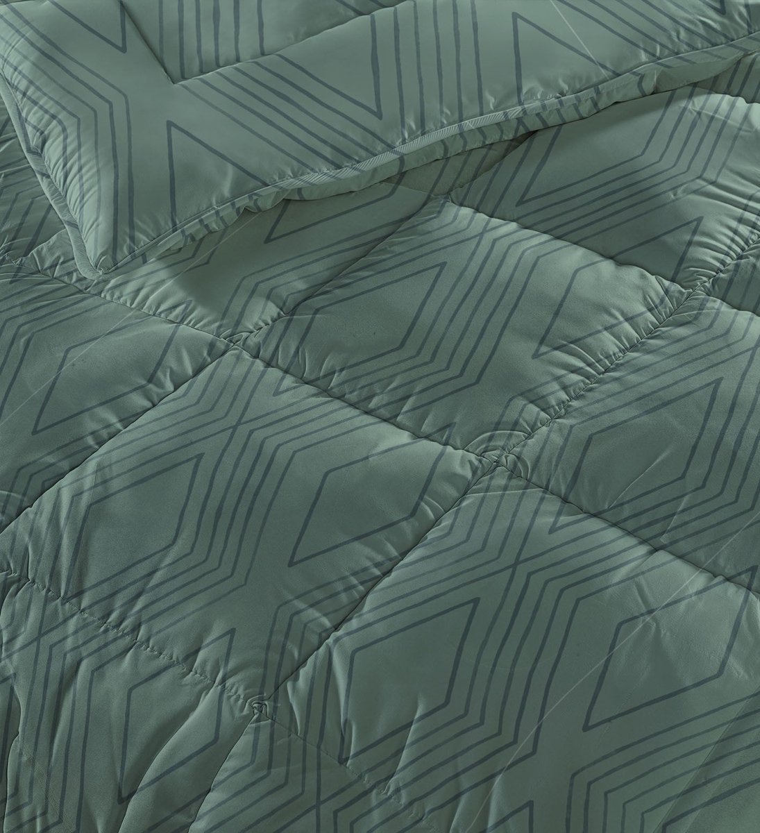 All - in - One Dorian Lazy Duvet & Pillowcases Set | Sage Green | Single - 140cm (W) x 200cm (L) - The Bedding & Blankets Store