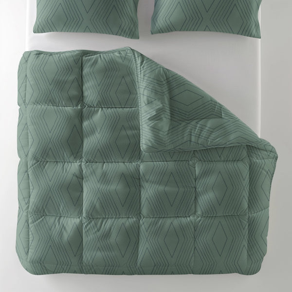 All - in - One Dorian Lazy Duvet & Pillowcases Set | Sage Green | Single - 140cm (W) x 200cm (L) - The Bedding & Blankets Store