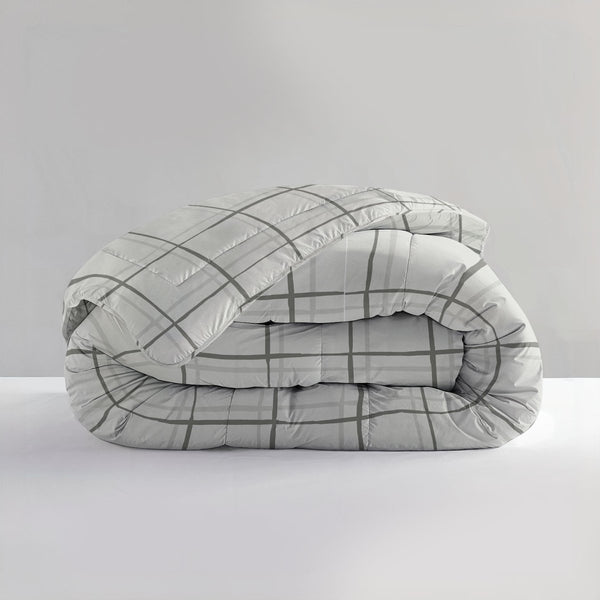 All - in - One Hannah Lazy Duvet & Pillowcases Set | Grey | Single - 140cm (W) x 200cm (L) - The Bedding & Blankets Store