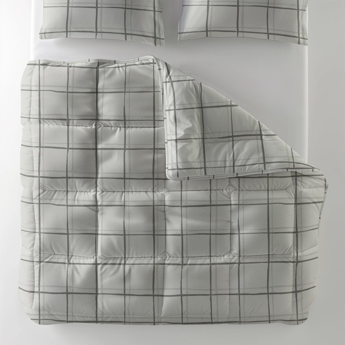All - in - One Hannah Lazy Duvet & Pillowcases Set | Grey | Single - 140cm (W) x 200cm (L) - The Bedding & Blankets Store