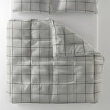 All - in - One Hannah Lazy Duvet & Pillowcases Set | Grey | Single - 140cm (W) x 200cm (L) - The Bedding & Blankets Store