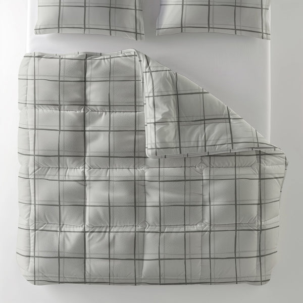 All - in - One Hannah Lazy Duvet & Pillowcases Set | Grey | Single - 140cm (W) x 200cm (L) - The Bedding & Blankets Store
