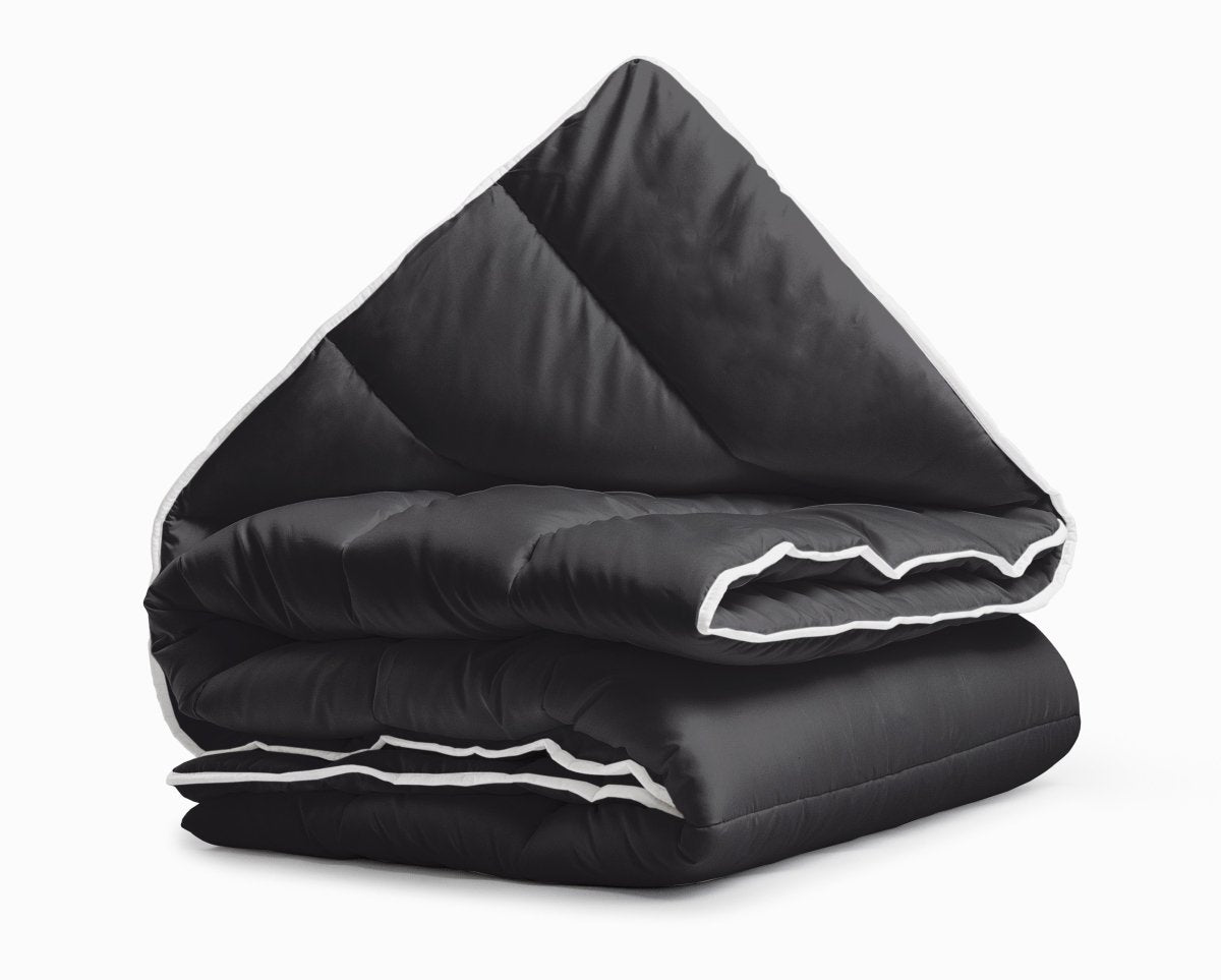 All - in - One Lazy Duvet | Black | Single - 140cm (W) x 200cm (L) - The Bedding & Blankets Store