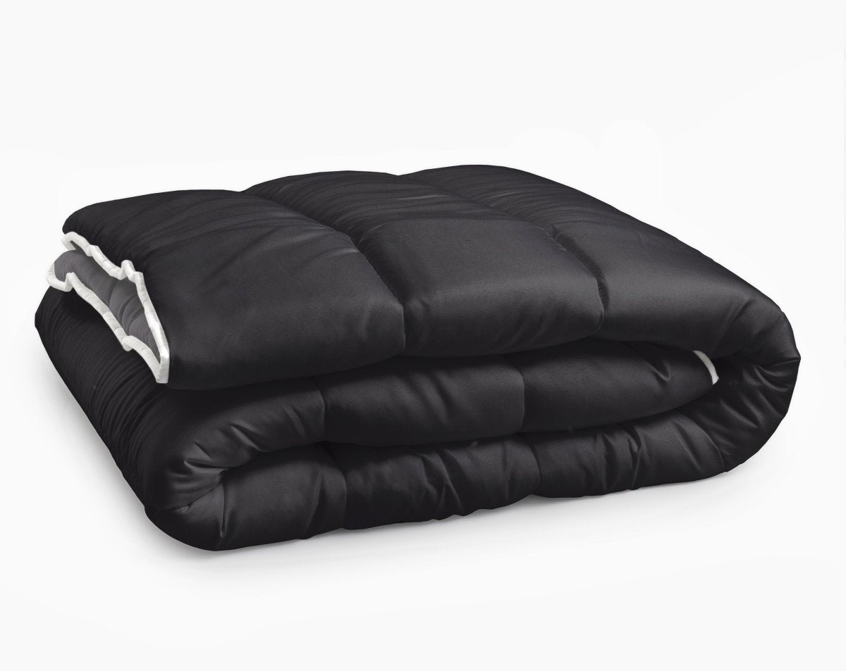 All - in - One Lazy Duvet | Black/Anthracite | Single - 140cm (W) x 200cm (L) - The Bedding & Blankets Store