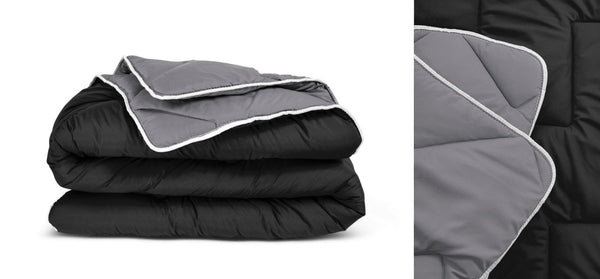 All - in - One Lazy Duvet | Black/Anthracite | Single - 140cm (W) x 200cm (L) - The Bedding & Blankets Store