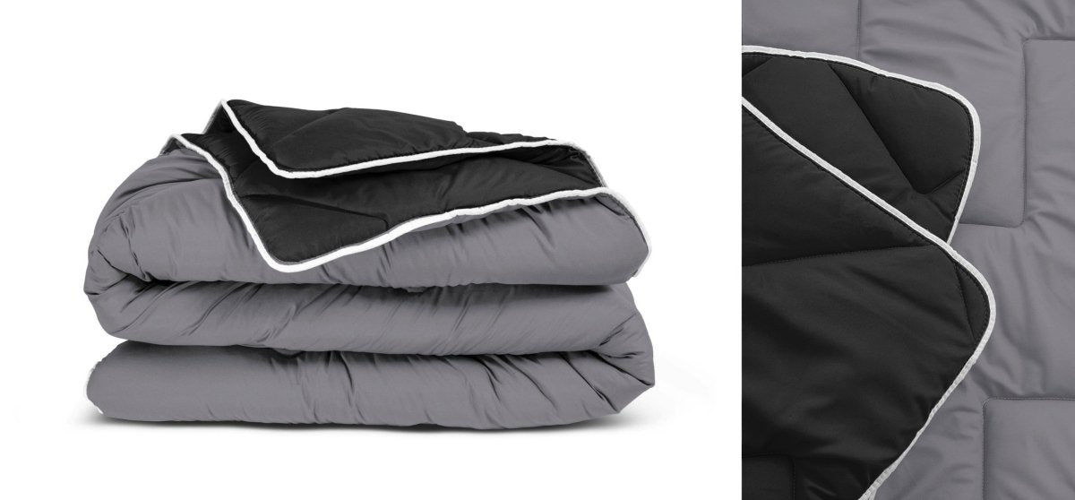 All - in - One Lazy Duvet | Black/Anthracite | Single - 140cm (W) x 200cm (L) - The Bedding & Blankets Store