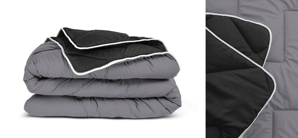 All - in - One Lazy Duvet | Black/Anthracite | Single - 140cm (W) x 200cm (L) - The Bedding & Blankets Store