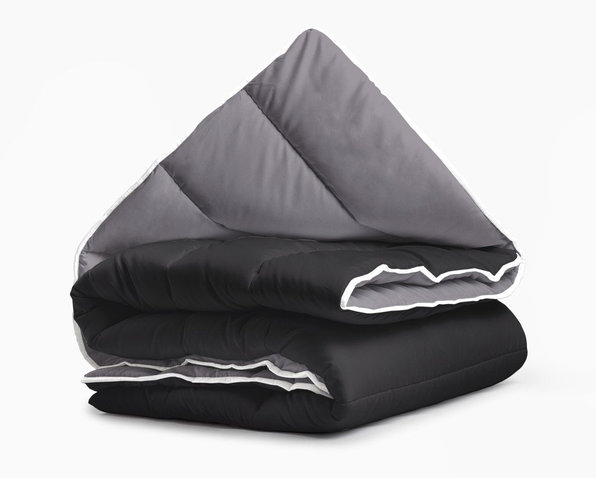 All - in - One Lazy Duvet | Black/Anthracite | Single - 140cm (W) x 200cm (L) - The Bedding & Blankets Store