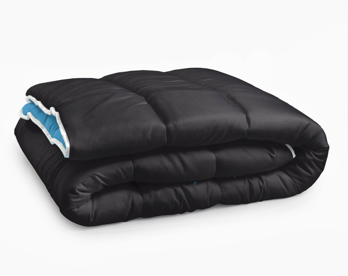All - in - One Lazy Duvet | Black/Blue | Single - 140cm (W) x 200cm (L) - The Bedding & Blankets Store