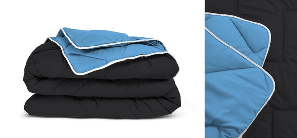 All - in - One Lazy Duvet | Black/Blue | Single - 140cm (W) x 200cm (L) - The Bedding & Blankets Store
