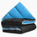 All - in - One Lazy Duvet | Black/Blue | Single - 140cm (W) x 200cm (L) - The Bedding & Blankets Store
