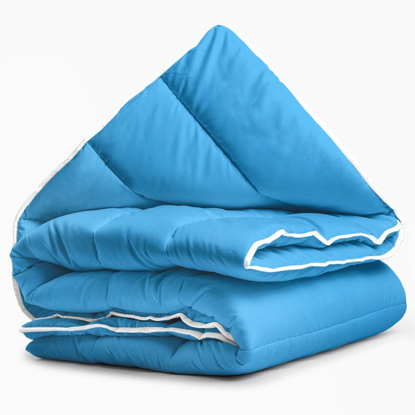 All - in - One Lazy Duvet | Blue | Single - 140cm (W) x 200cm (L) - The Bedding & Blankets Store