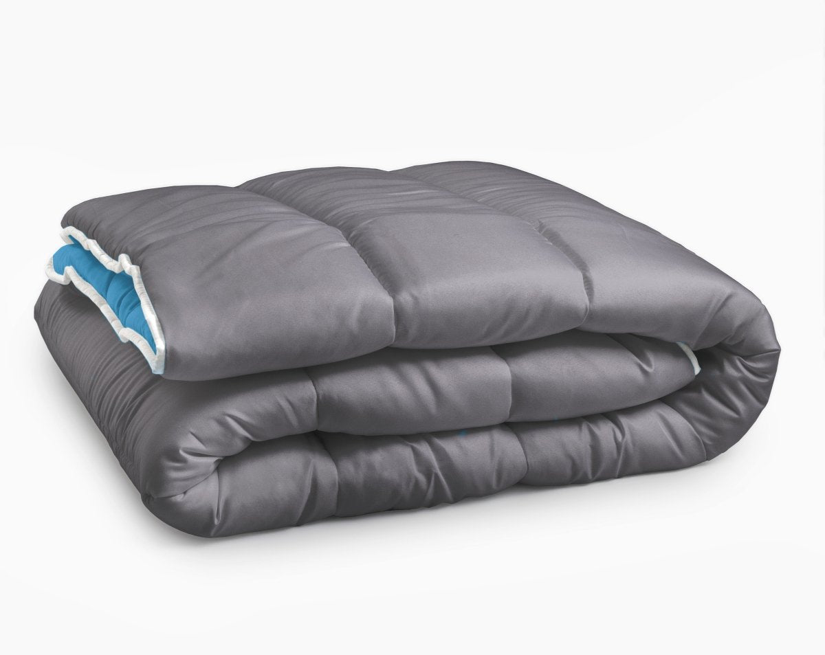 All - in - One Lazy Duvet | Blue/Anthracite | Single - 140cm (W) x 200cm (L) - The Bedding & Blankets Store