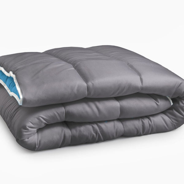 All - in - One Lazy Duvet | Blue/Anthracite | Single - 140cm (W) x 200cm (L) - The Bedding & Blankets Store