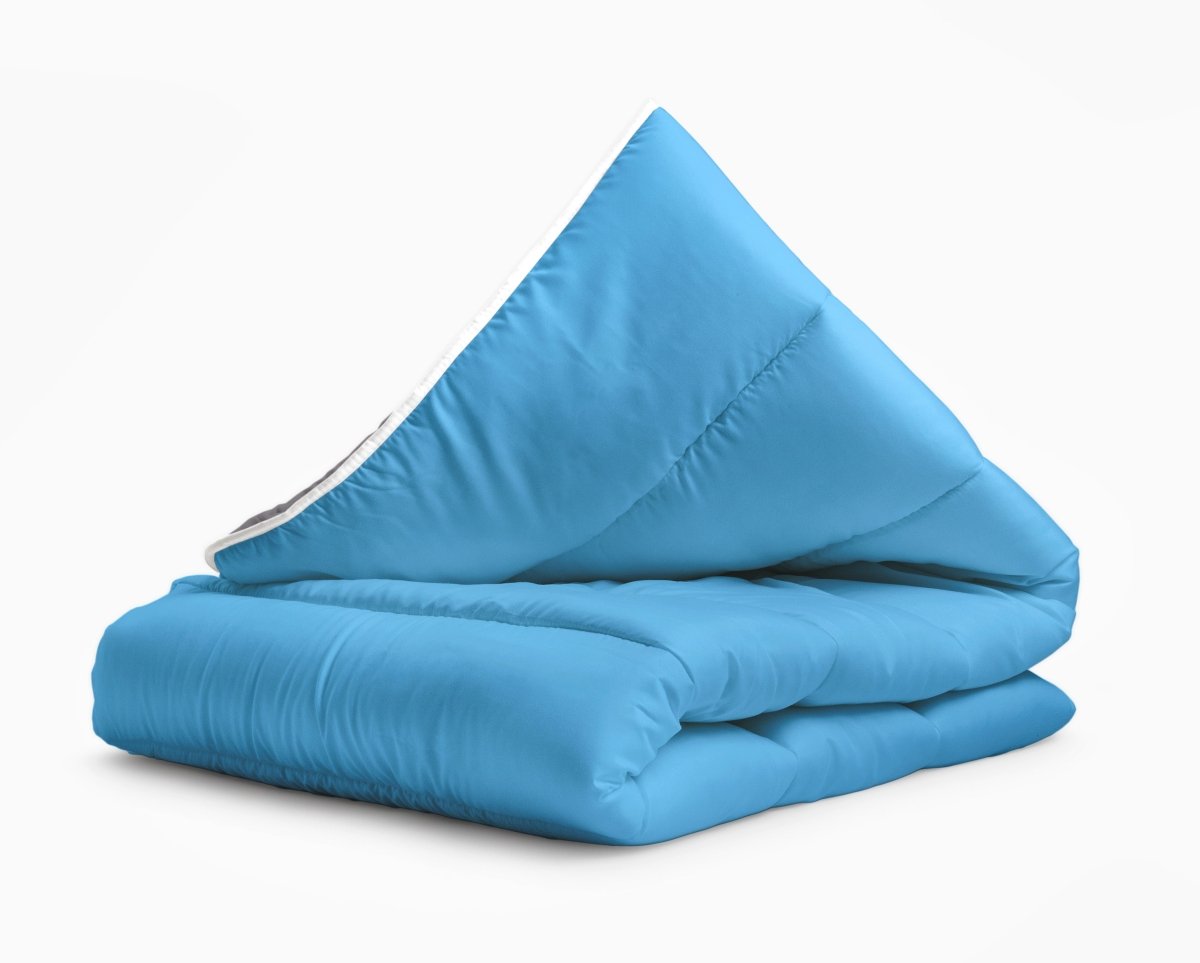 All - in - One Lazy Duvet | Blue/Anthracite | Single - 140cm (W) x 200cm (L) - The Bedding & Blankets Store