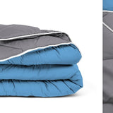 All - in - One Lazy Duvet | Blue/Anthracite | Single - 140cm (W) x 200cm (L) - The Bedding & Blankets Store
