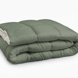 All - in - One Lazy Duvet | Cream/Green | Single - 140cm (W) x 200cm (L) - The Bedding & Blankets Store