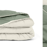 All - in - One Lazy Duvet | Cream/Green | Single - 140cm (W) x 200cm (L) - The Bedding & Blankets Store