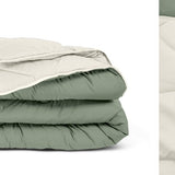 All - in - One Lazy Duvet | Cream/Green | Single - 140cm (W) x 200cm (L) - The Bedding & Blankets Store
