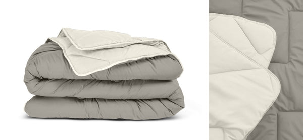 All - in one Lazy Duvet | Cream/Khaki | Single - 140cm (W) x 200cm (L) - The Bedding & Blankets Store