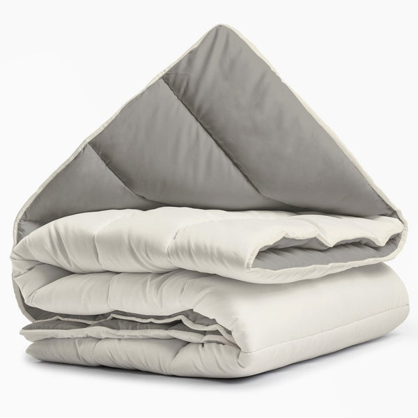 All - in one Lazy Duvet | Cream/Khaki | Single - 140cm (W) x 200cm (L) - The Bedding & Blankets Store