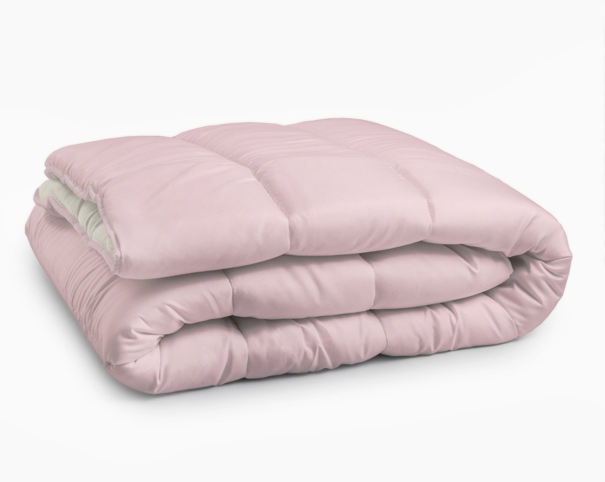 All - in one Lazy Duvet | Cream/Pink | Single - 140cm (W) x 200cm (L) - The Bedding & Blankets Store