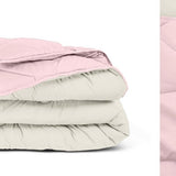 All - in one Lazy Duvet | Cream/Pink | Single - 140cm (W) x 200cm (L) - The Bedding & Blankets Store
