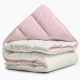 All - in one Lazy Duvet | Cream/Pink | Single - 140cm (W) x 200cm (L) - The Bedding & Blankets Store