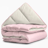 All - in one Lazy Duvet | Cream/Pink | Single - 140cm (W) x 200cm (L) - The Bedding & Blankets Store