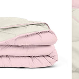 All - in one Lazy Duvet | Cream/Pink | Single - 140cm (W) x 200cm (L) - The Bedding & Blankets Store