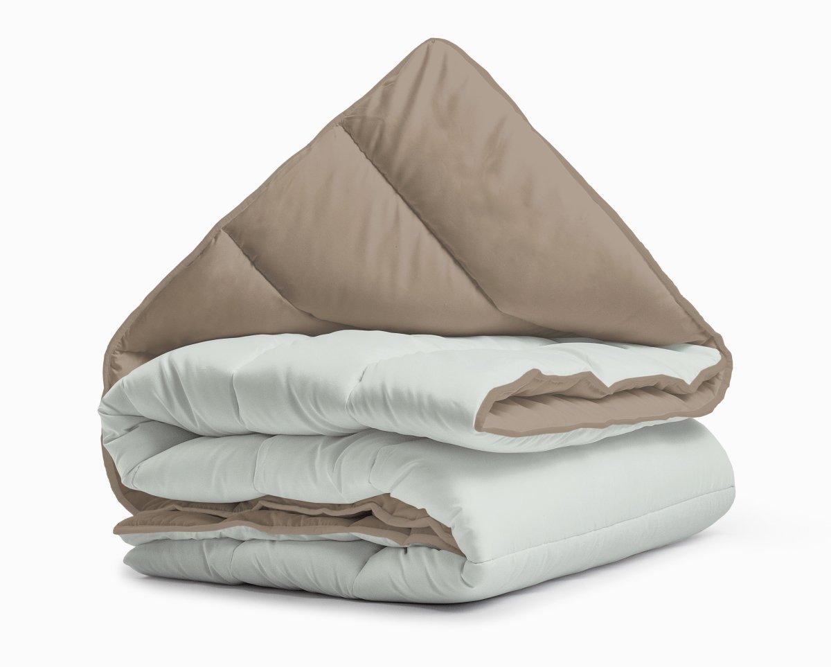 All - in - One Lazy Duvet | Foggy/Teak | Single - 140cm (W) x 200cm (L) - The Bedding & Blankets Store
