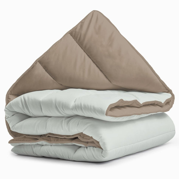 All - in - One Lazy Duvet | Foggy/Teak | Single - 140cm (W) x 200cm (L) - The Bedding & Blankets Store