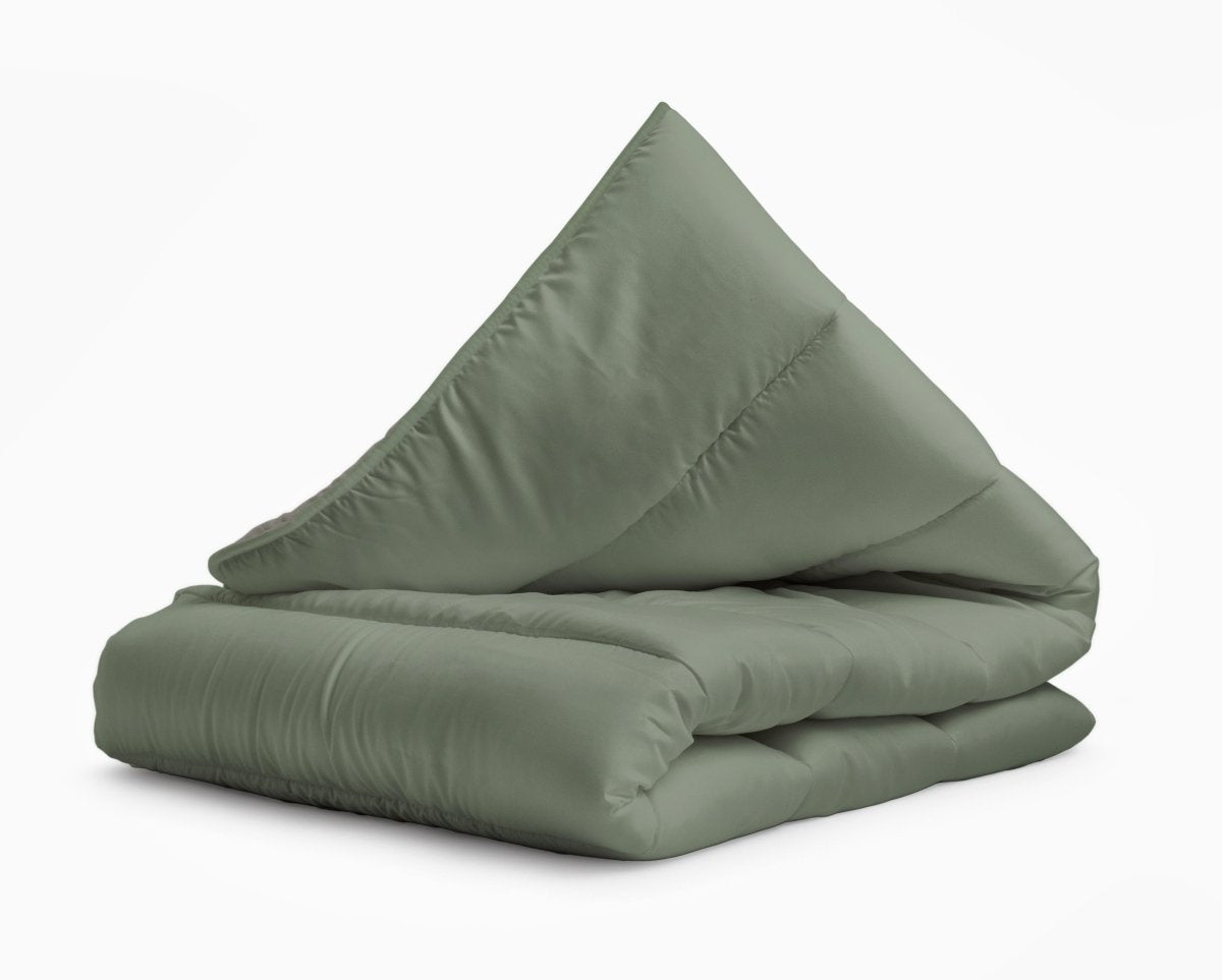 All - in one Lazy Duvet | Green/Khaki | Single - 140cm (W) x 200cm (L) - The Bedding & Blankets Store