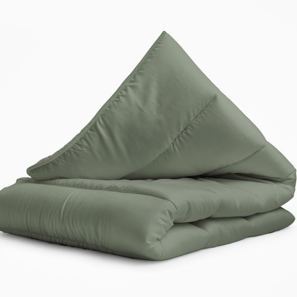 All - in one Lazy Duvet | Green/Khaki | Single - 140cm (W) x 200cm (L) - The Bedding & Blankets Store