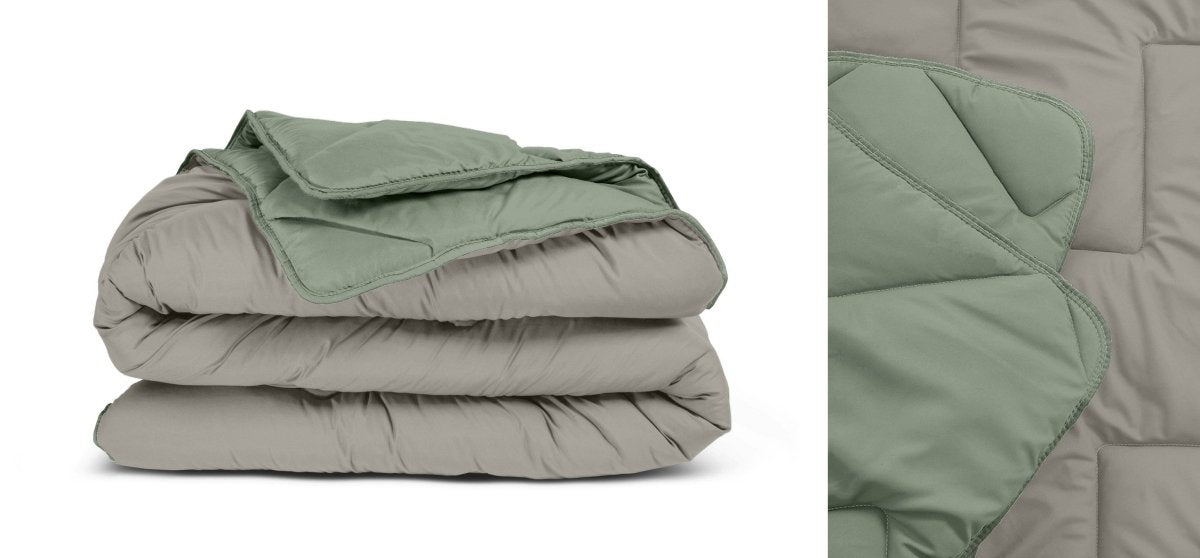 All - in one Lazy Duvet | Green/Khaki | Single - 140cm (W) x 200cm (L) - The Bedding & Blankets Store
