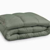 All - in one Lazy Duvet | Green/Khaki | Single - 140cm (W) x 200cm (L) - The Bedding & Blankets Store