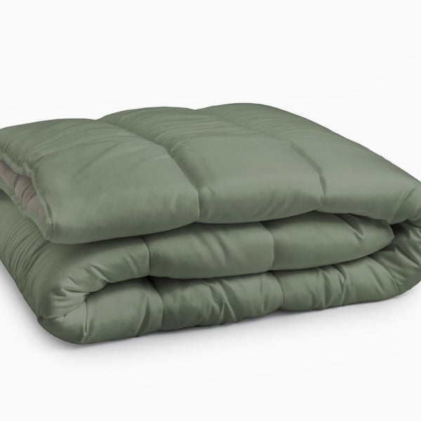 All - in one Lazy Duvet | Green/Khaki | Single - 140cm (W) x 200cm (L) - The Bedding & Blankets Store