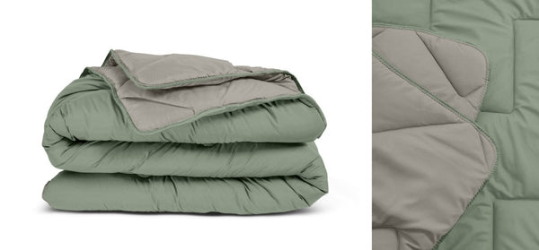 All - in one Lazy Duvet | Green/Khaki | Single - 140cm (W) x 200cm (L) - The Bedding & Blankets Store
