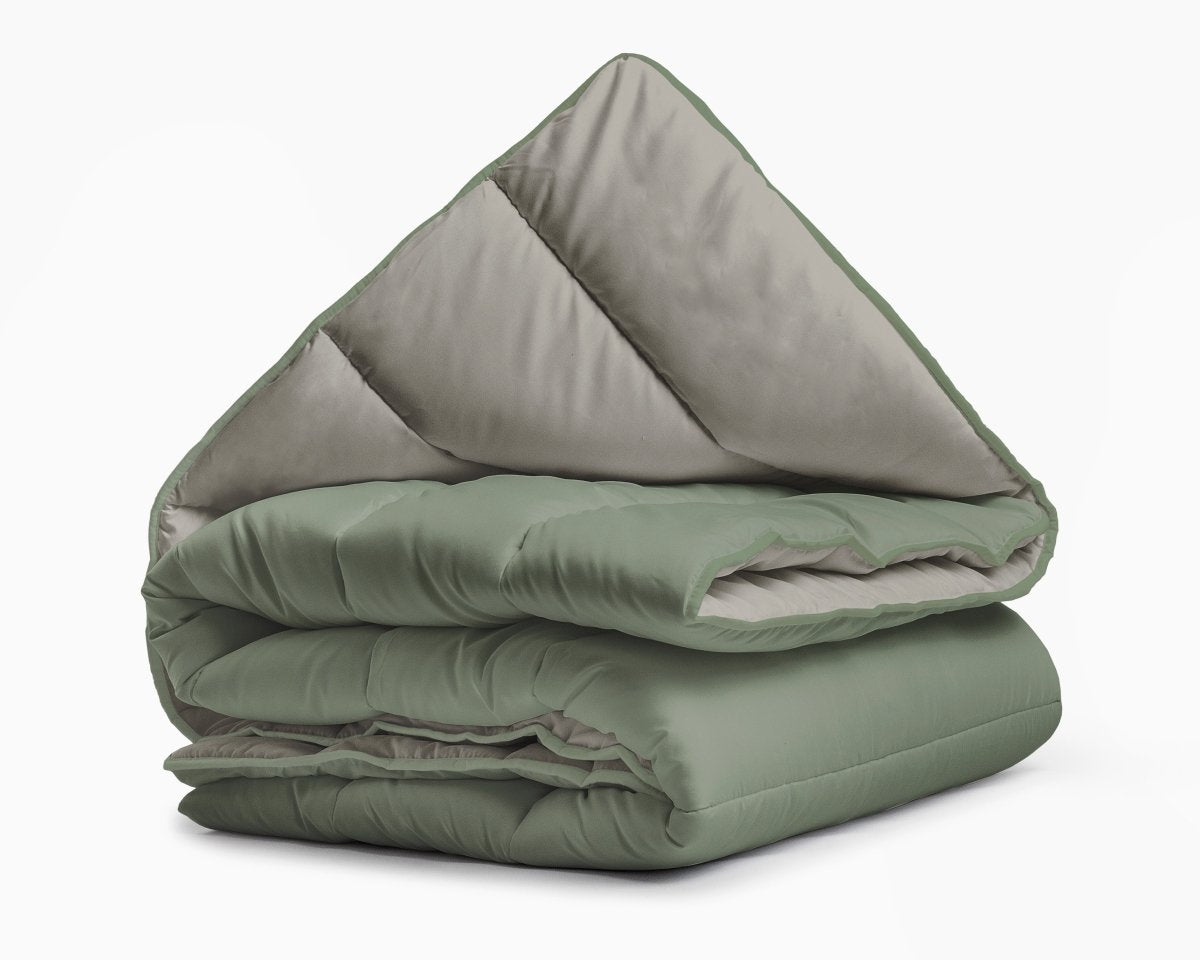 All - in one Lazy Duvet | Green/Khaki | Single - 140cm (W) x 200cm (L) - The Bedding & Blankets Store
