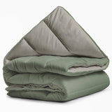 All - in one Lazy Duvet | Green/Khaki | Single - 140cm (W) x 200cm (L) - The Bedding & Blankets Store