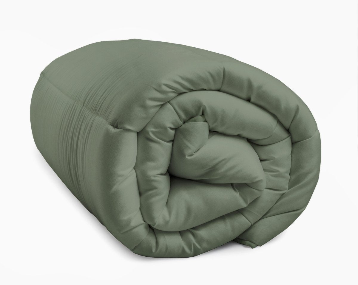 All - in one Lazy Duvet | Green/Khaki | Single - 140cm (W) x 200cm (L) - The Bedding & Blankets Store