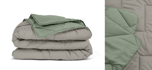 All - in one Lazy Duvet | Green/Khaki | Single - 140cm (W) x 200cm (L) - The Bedding & Blankets Store