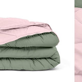 All - in one Lazy Duvet | Green/Pink | Single - 140cm (W) x 200cm (L) - The Bedding & Blankets Store