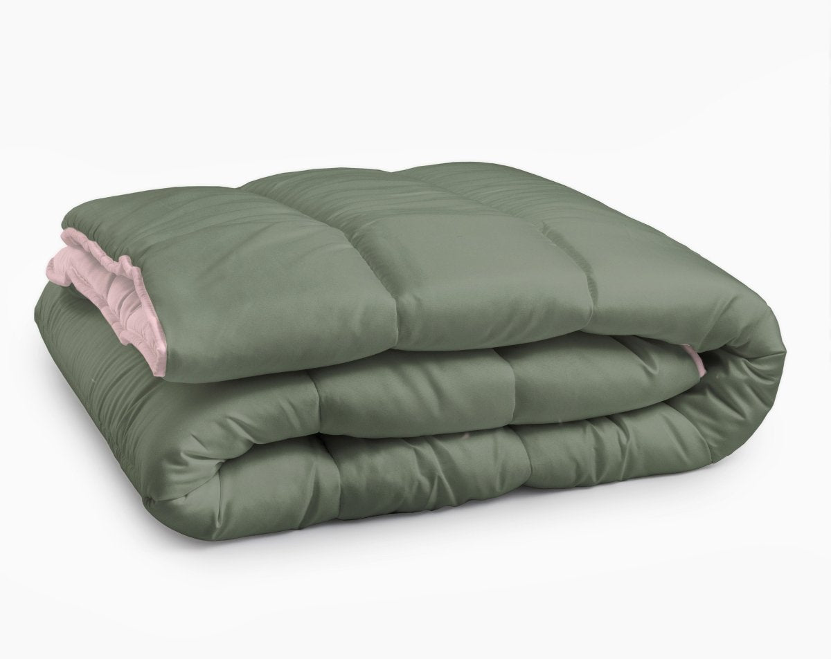 All - in one Lazy Duvet | Green/Pink | Single - 140cm (W) x 200cm (L) - The Bedding & Blankets Store