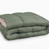 All - in one Lazy Duvet | Green/Pink | Single - 140cm (W) x 200cm (L) - The Bedding & Blankets Store