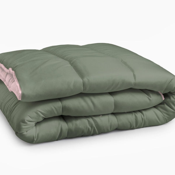 All - in one Lazy Duvet | Green/Pink | Single - 140cm (W) x 200cm (L) - The Bedding & Blankets Store