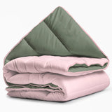 All - in one Lazy Duvet | Green/Pink | Single - 140cm (W) x 200cm (L) - The Bedding & Blankets Store