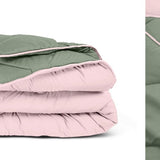 All - in one Lazy Duvet | Green/Pink | Single - 140cm (W) x 200cm (L) - The Bedding & Blankets Store