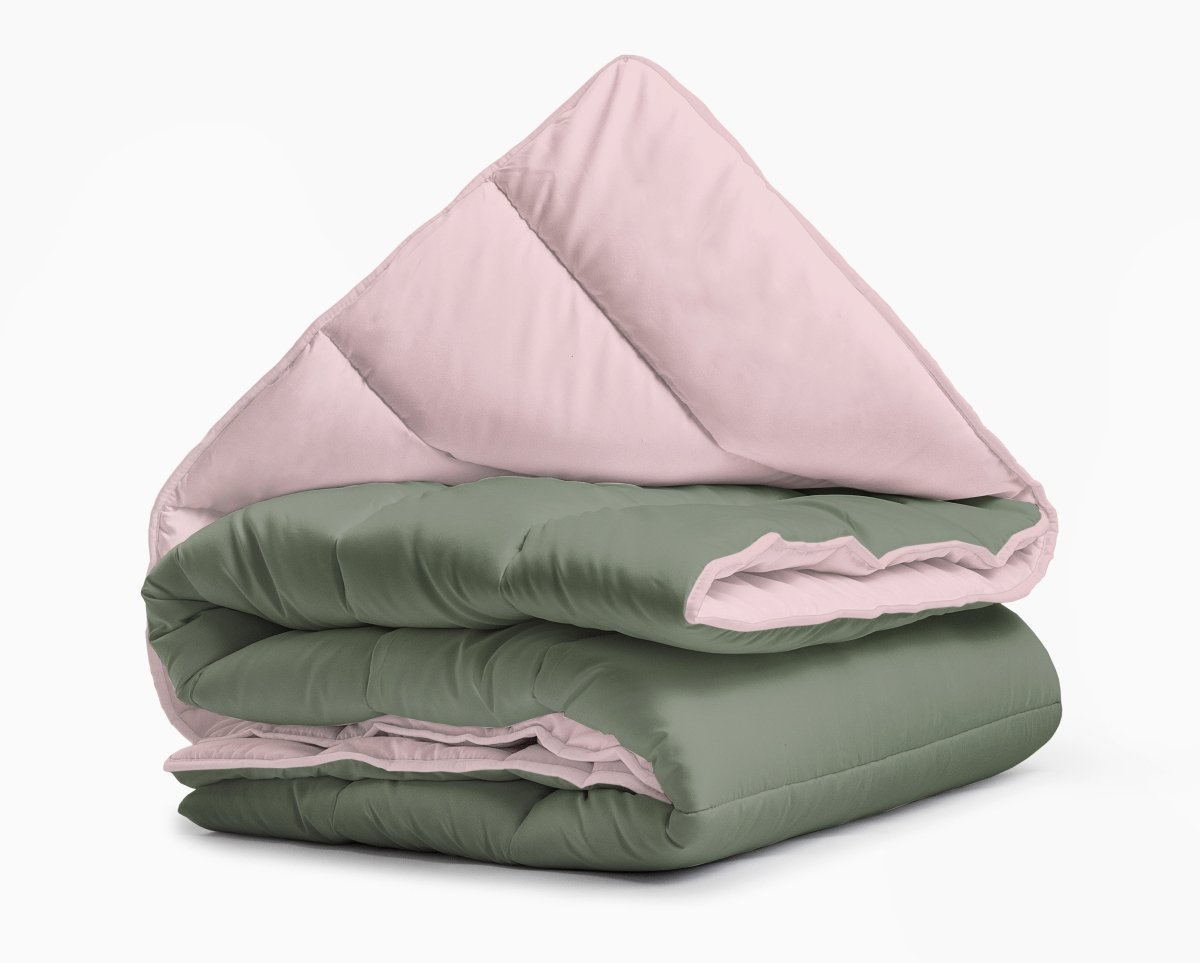 All - in one Lazy Duvet | Green/Pink | Single - 140cm (W) x 200cm (L) - The Bedding & Blankets Store